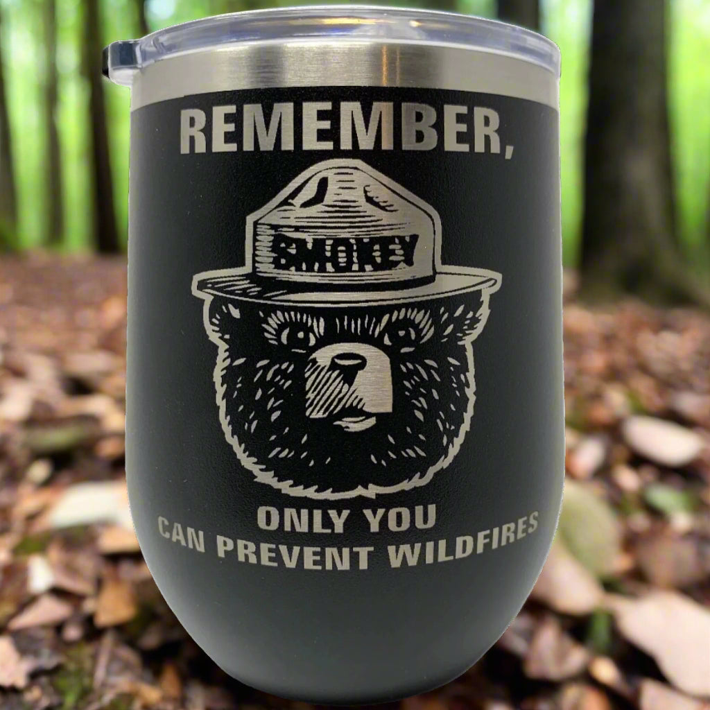 Smokey Bear Travel Wine Cup – 12 oz. Stainless Steel