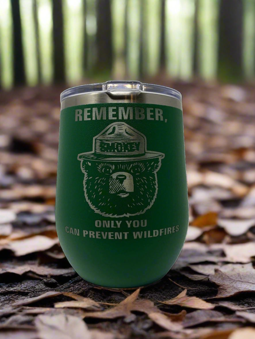 Smokey Bear Travel Wine Cup – 12 oz. Stainless Steel