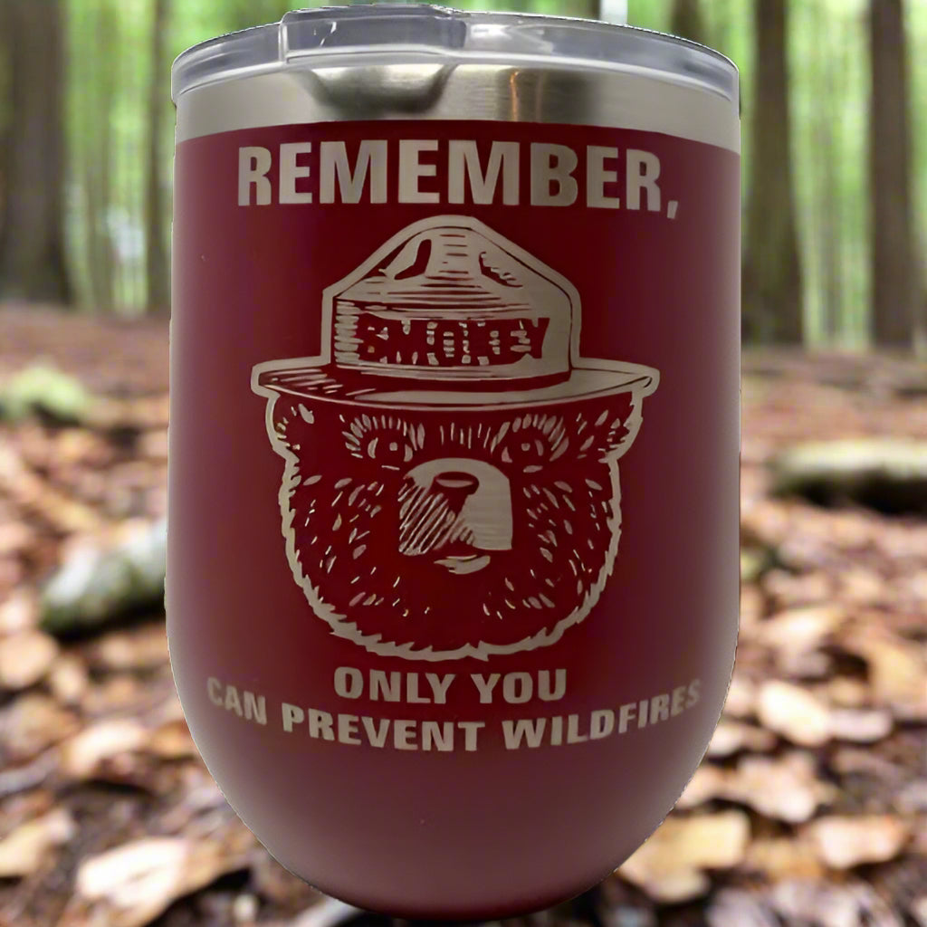 Smokey Bear Travel Wine Cup – 12 oz. Stainless Steel