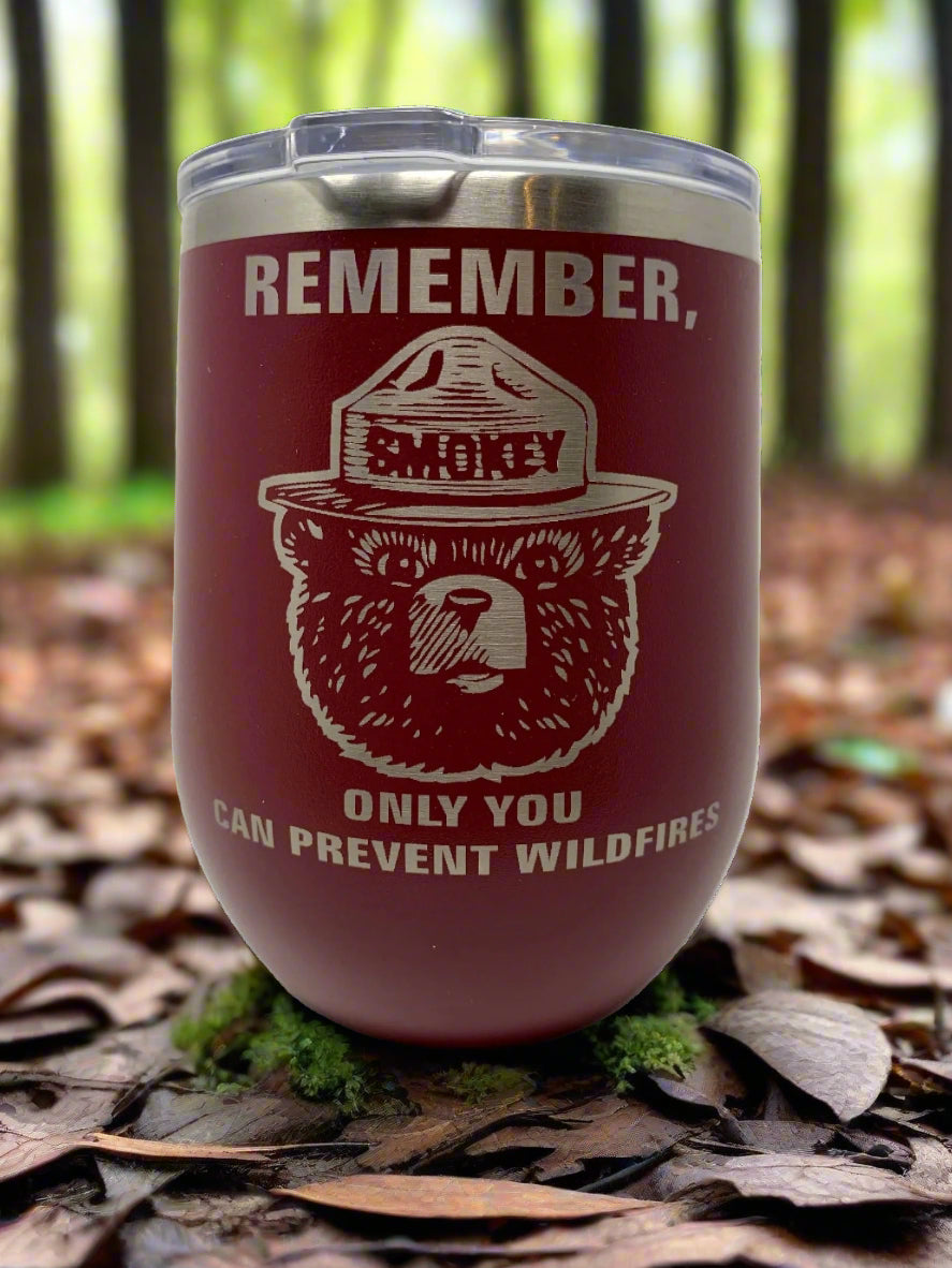 Smokey Bear Travel Wine Cup – 12 oz. Stainless Steel