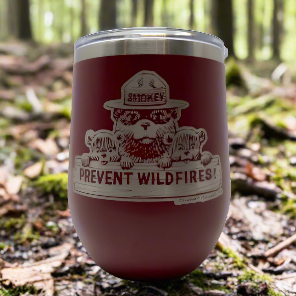 Smokey Bear Travel Wine Cup – 12 oz. Stainless Steel