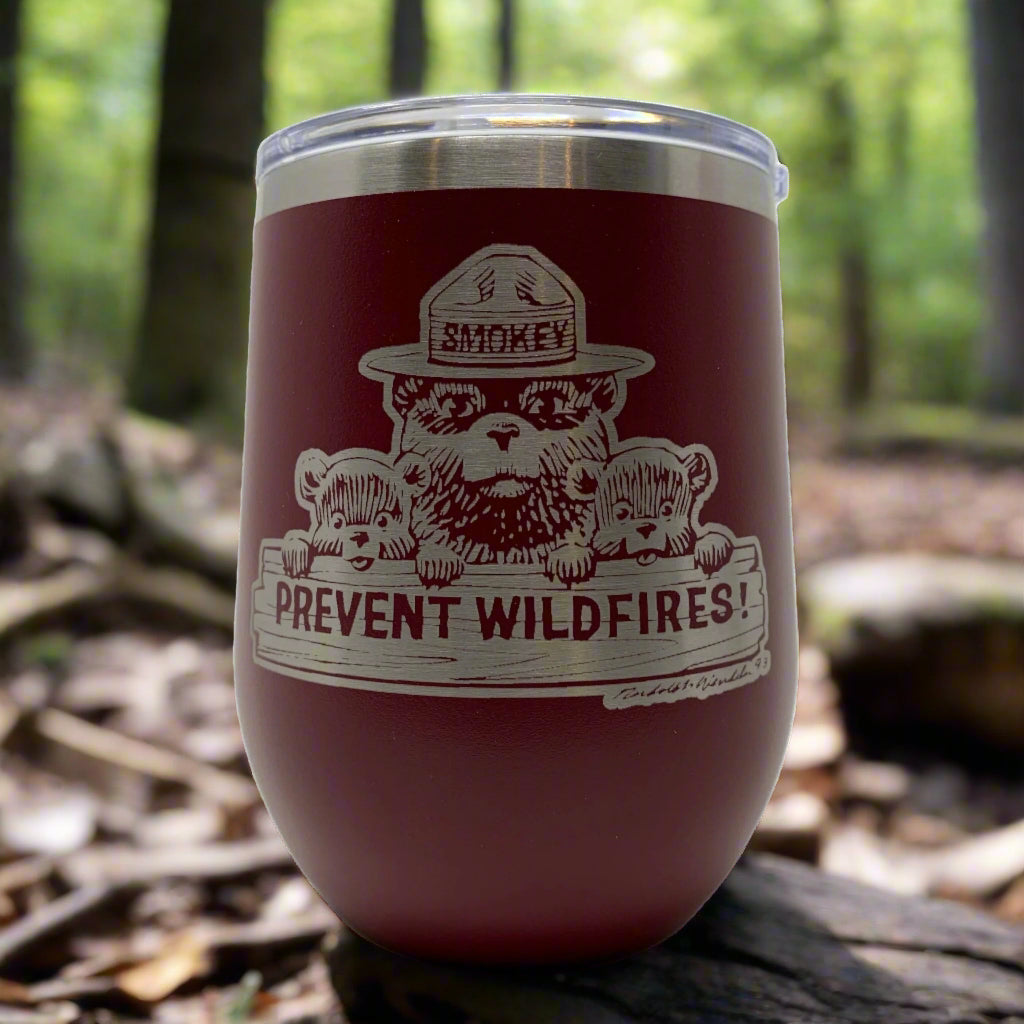Smokey Bear Travel Wine Cup – 12 oz. Stainless Steel