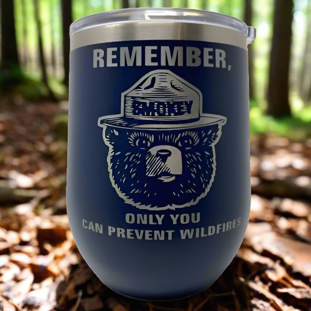 Smokey Bear Travel Wine Cup – 12 oz. Stainless Steel