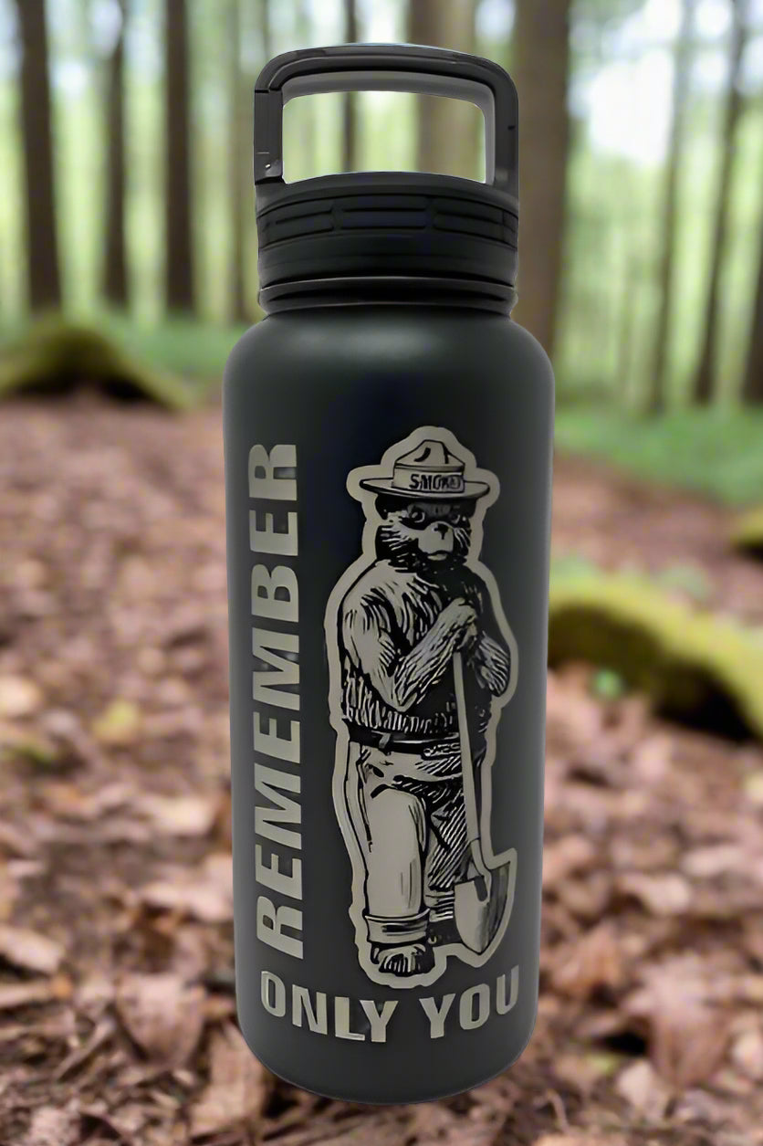 Smokey Bear Water Bottle – 32 oz. Stainless Steel