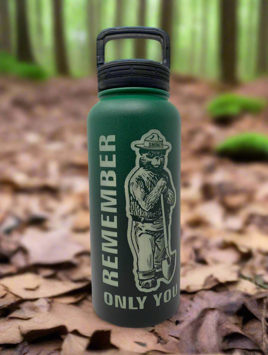 Smokey Bear Water Bottle – 32 oz. Stainless Steel