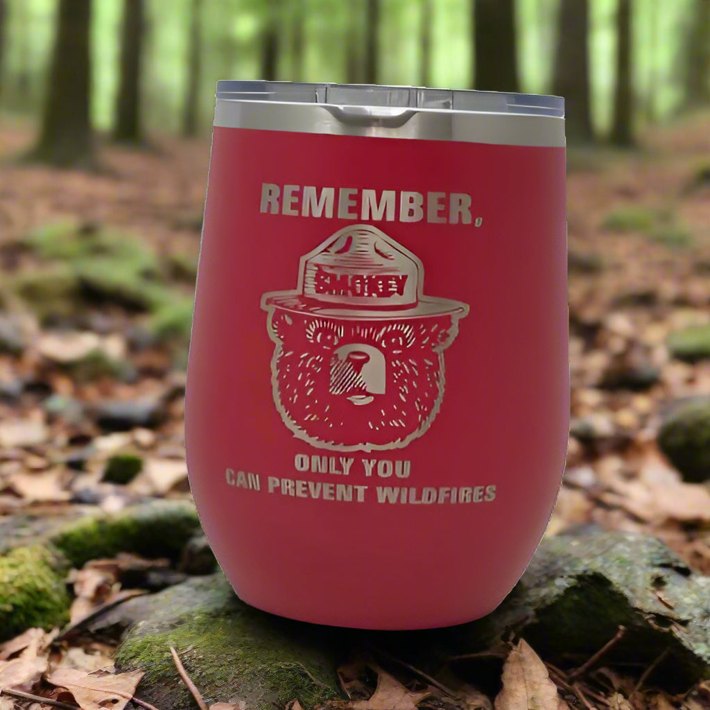 Smokey Bear Travel Wine Cup – 12 oz. Stainless Steel
