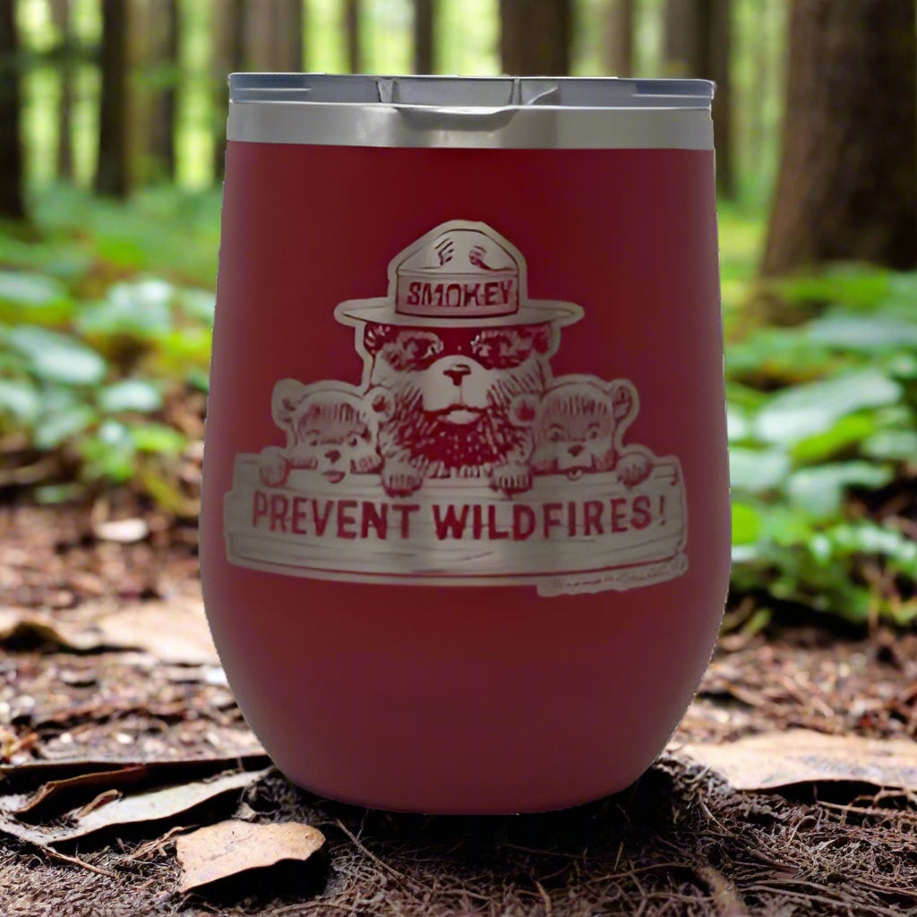 Smokey Bear Travel Wine Cup – 12 oz. Stainless Steel
