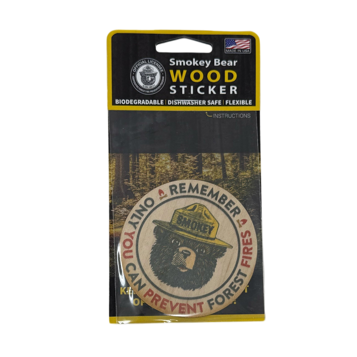 Smokey Bear Wood Stickers