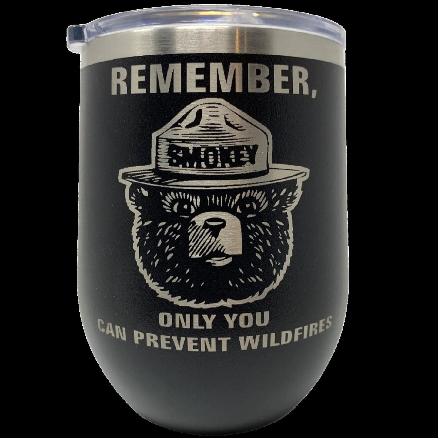 Smokey Bear Travel Wine Cup – 12 oz. Stainless Steel