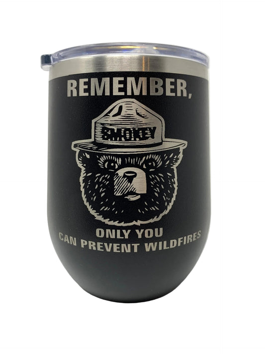 Smokey Bear Travel Wine Cup – 12 oz. Stainless Steel