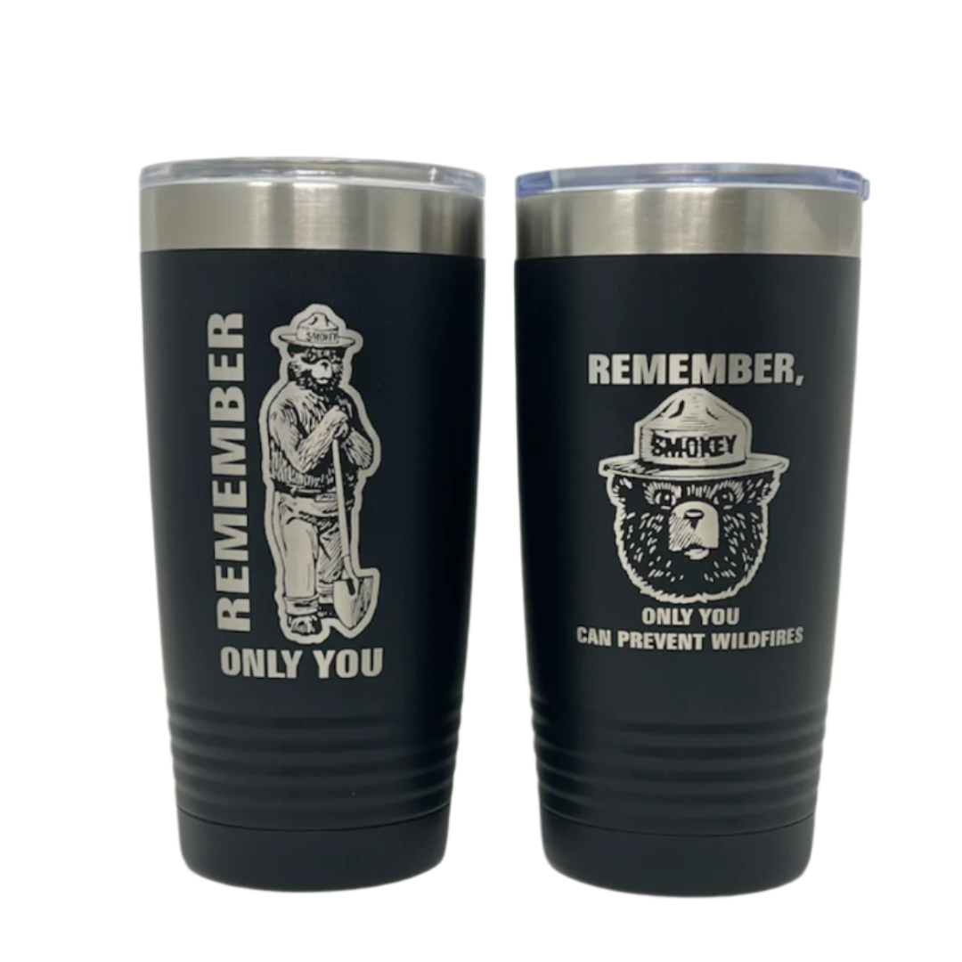 Smokey Bear Coffee Tumbler – 20 oz. Stainless Steel