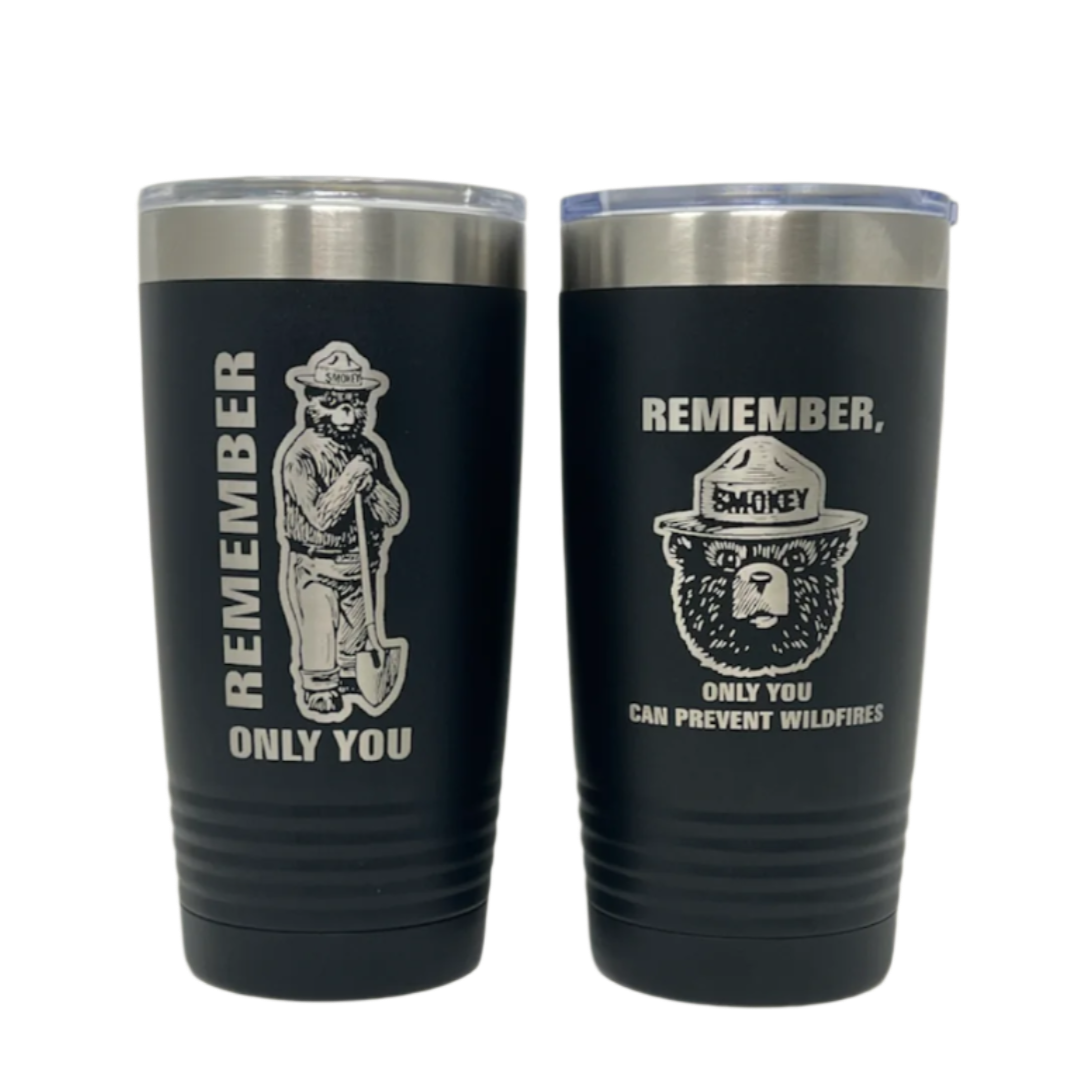 Smokey Bear Coffee Tumbler – 20 oz. Stainless Steel