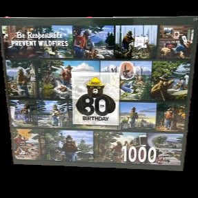 Limited Edition- Licensed Smokey Bear 80th Birthday Puzzle- Rudy Wendelin Images