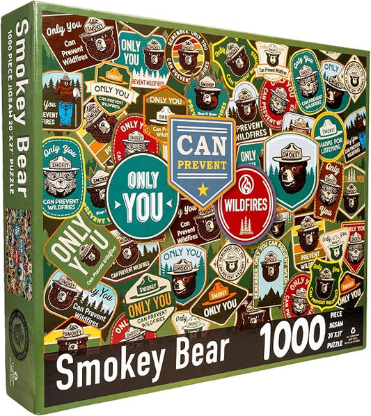 Smokey Bear Evergreen Adventures Badge Collage 1000 Piece Puzzle