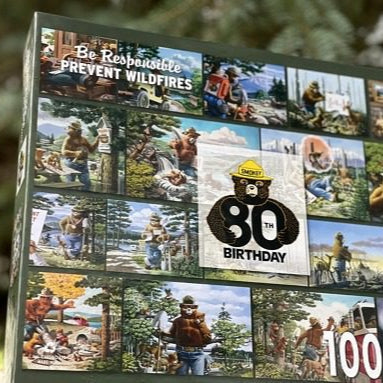 Limited Edition- Licensed Smokey Bear 80th Birthday Puzzle- Rudy Wendelin Images