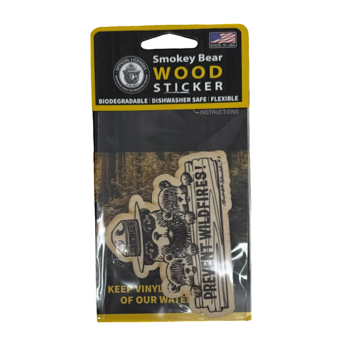 Smokey Bear Wood Stickers
