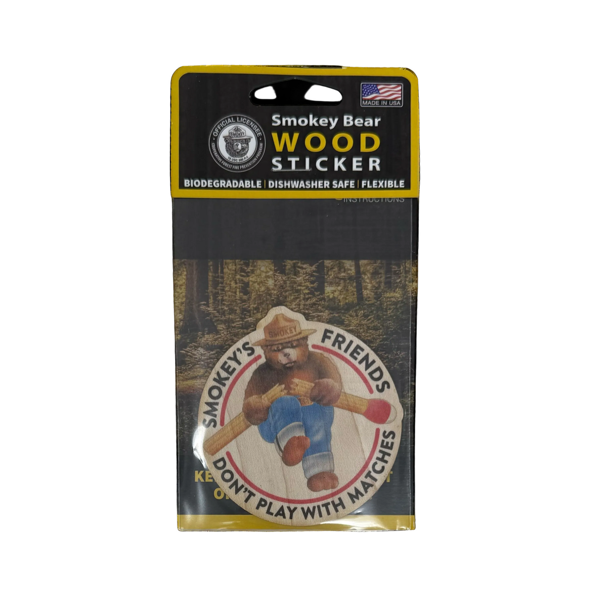 Smokey Bear Wood Stickers
