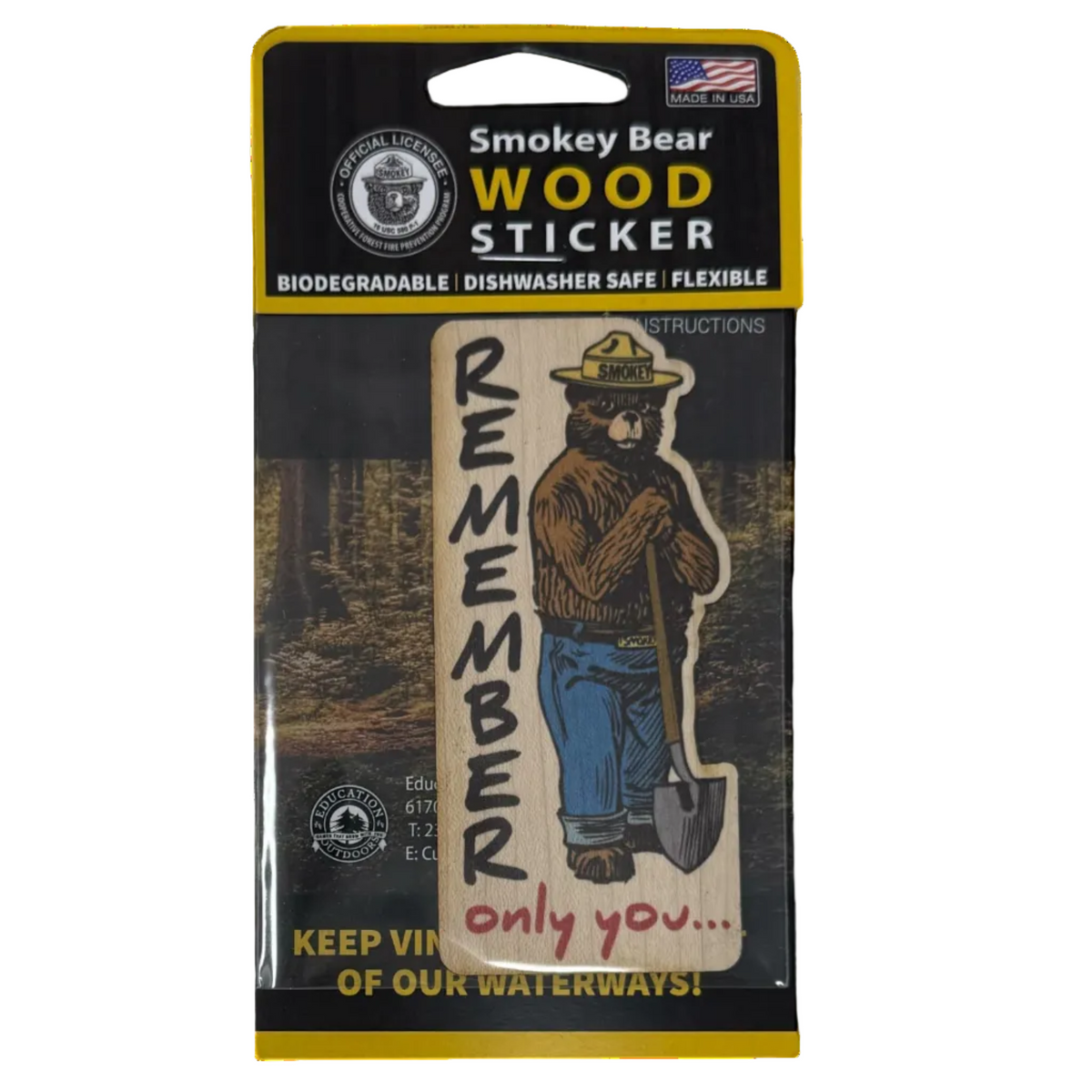 Smokey Bear Wood Stickers